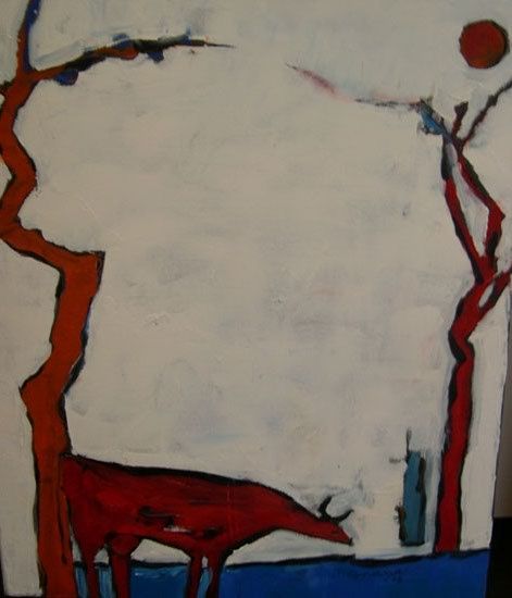 Painting titled "Eternal Companion 1…" by P.Gnana, Original Art, Oil