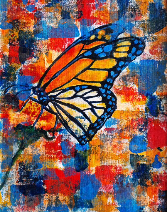 Pittura intitolato "butterfly" da Nikola Golubovski, Opera d'arte originale, Acrilico