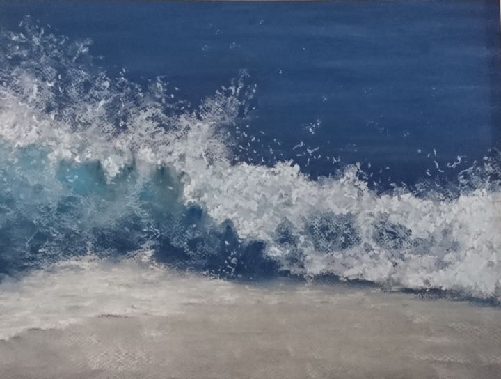 Картина под названием "Прибрежная волна" - Андрей Уланов, Подлинное произведение искусства, Пастель
