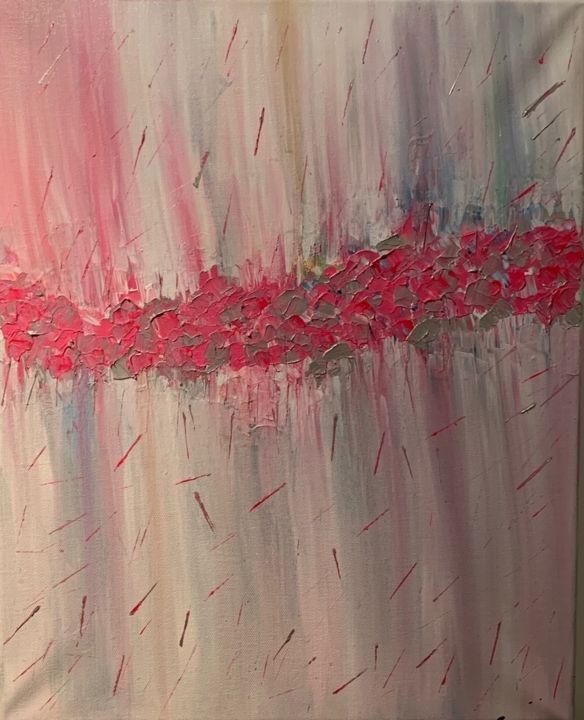 Painting titled "Arcoiris de rosas" by Gabriela Novoa Escobar, Original Artwork, Acrylic