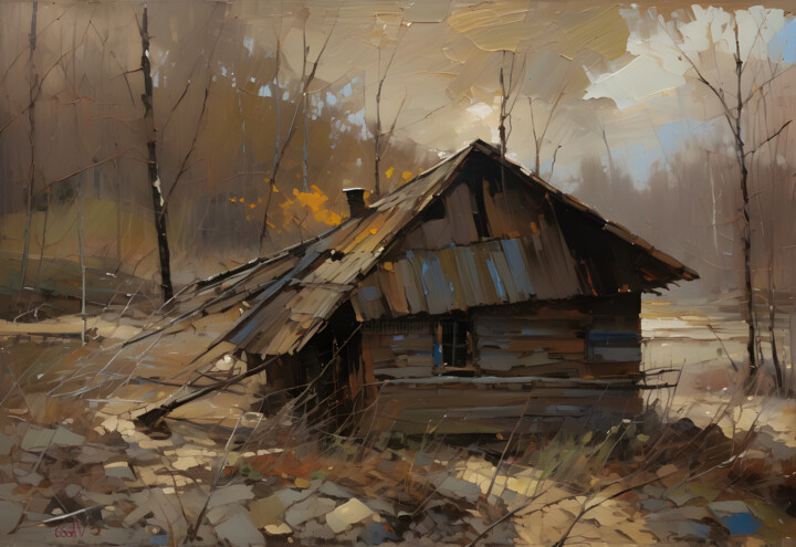 Digital Arts titled "rustic house" by Go San, Original Artwork, AI generated image