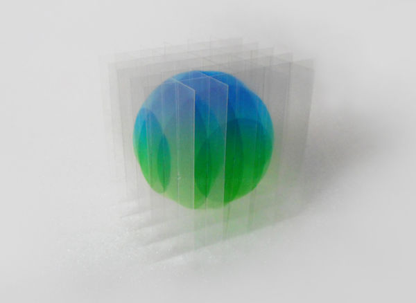 Sculpture intitulée "Dessin/volume: ball…" par Go Segawa, Œuvre d'art originale, Impression numérique