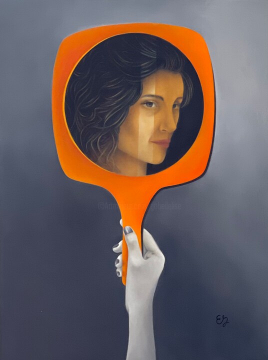 Картина под названием "Miroir" - Elise Gobeil, Подлинное произведение искусства, Масло