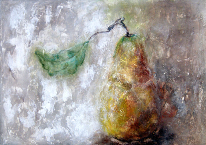 Peinture intitulée "STILL LIFE Pear" par Nelli Utalishvili, Œuvre d'art originale, Acrylique