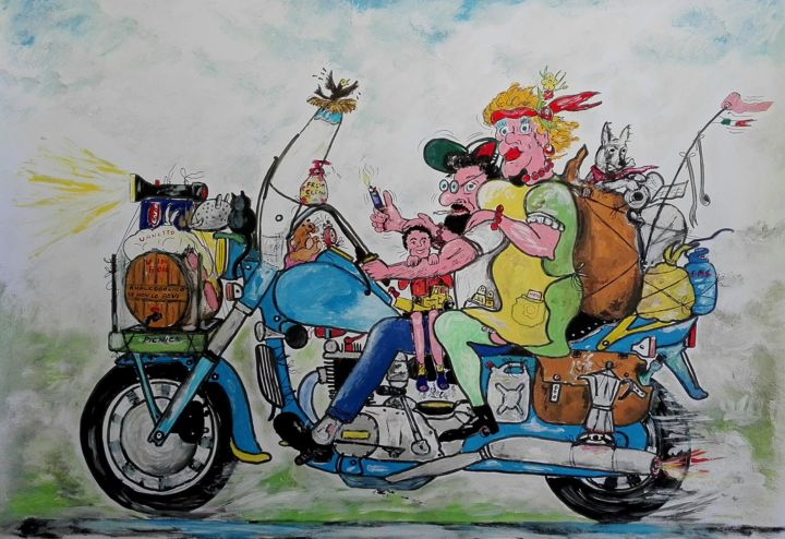 Pittura intitolato "Moto scherzosa" da Roberto Gobessi, Opera d'arte originale