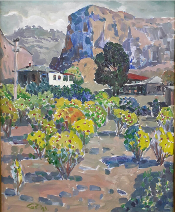 Painting titled "Tutlygalada güŷz" by Gochmuradov Gahryman, Original Artwork, Oil