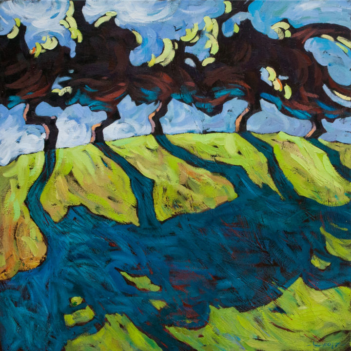 Malerei mit dem Titel "Dancing Vine" von Laima Goda, Original-Kunstwerk, Öl