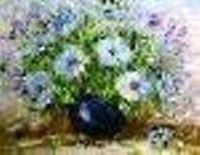 Pittura intitolato "fleurs en pot I" da Roger Godart, Opera d'arte originale