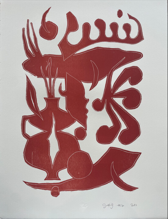 Incisioni, stampe intitolato "Sans titre (terraco…" da Goddog, Opera d'arte originale, Serigrafia
