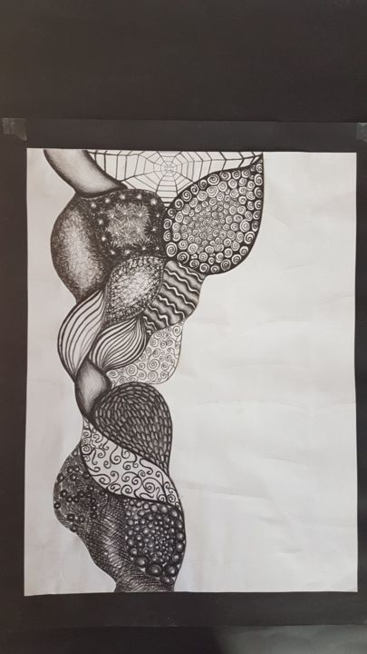 Dessin intitulée "Die Frauenzopf" par Indigo Goddess, Œuvre d'art originale, Crayon