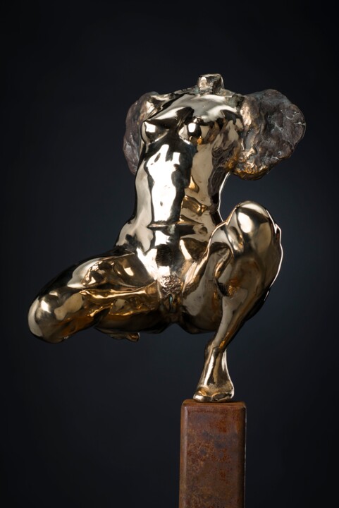 Скульптура под названием "La Nascita di un An…" - Godfried Dols, Подлинное произведение искусства, Бронза
