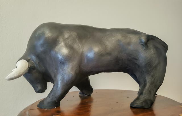 Sculpture intitulée "toro" par Christian Godfroy, Œuvre d'art originale, Terre cuite