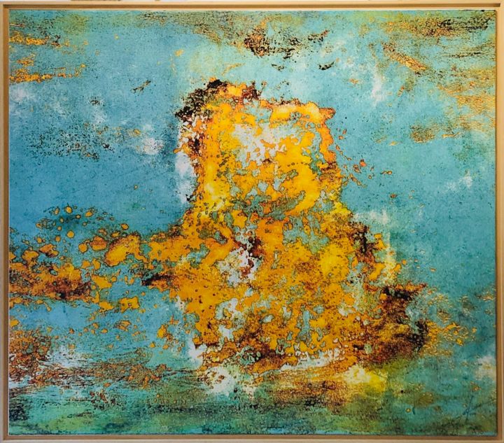 Incisioni, stampe intitolato "Ar roc'h morvan" da Thomas Godin Peintre - Graveur, Opera d'arte originale, Olio Montato su Te…
