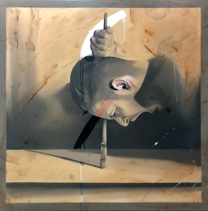 Painting titled "Balance" by Ignác Godó, Original Art, Oil