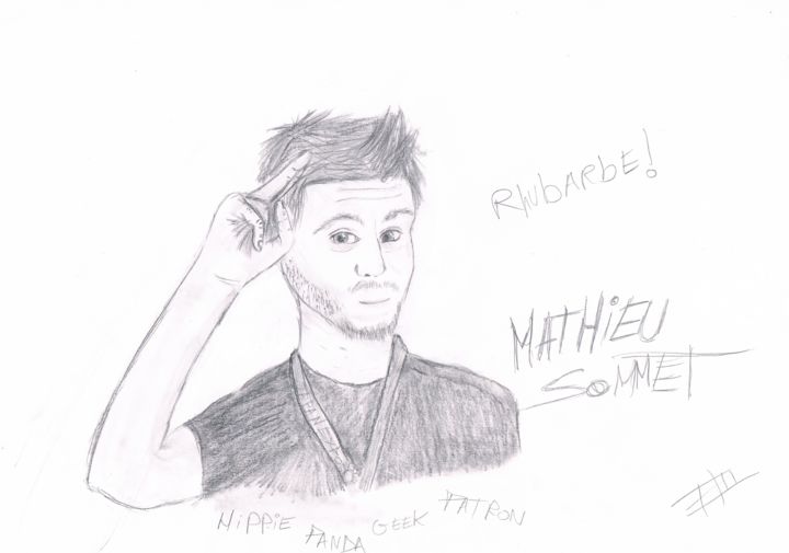 Drawing titled "Mathieu Sommet" by Goldendream, Original Artwork