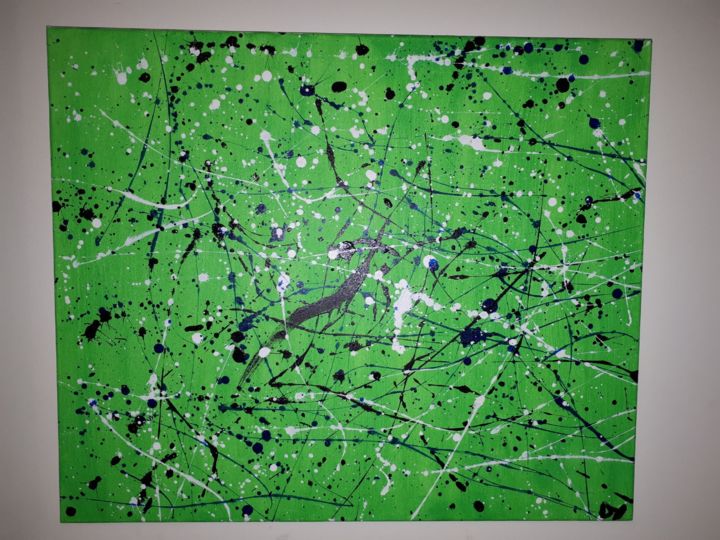 Painting titled "le fond vert" by Duncan Pagano, Original Artwork, Acrylic
