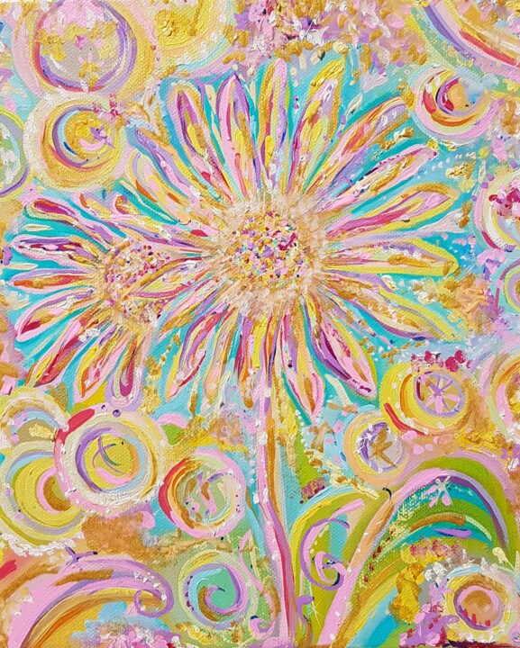 Painting titled "Heavenly bliss" by Goldenlight, Original Artwork, Oil