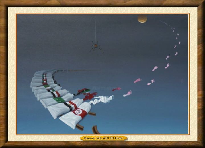Pintura intitulada "ligue arabe" por Siddkamel, Obras de arte originais, Óleo