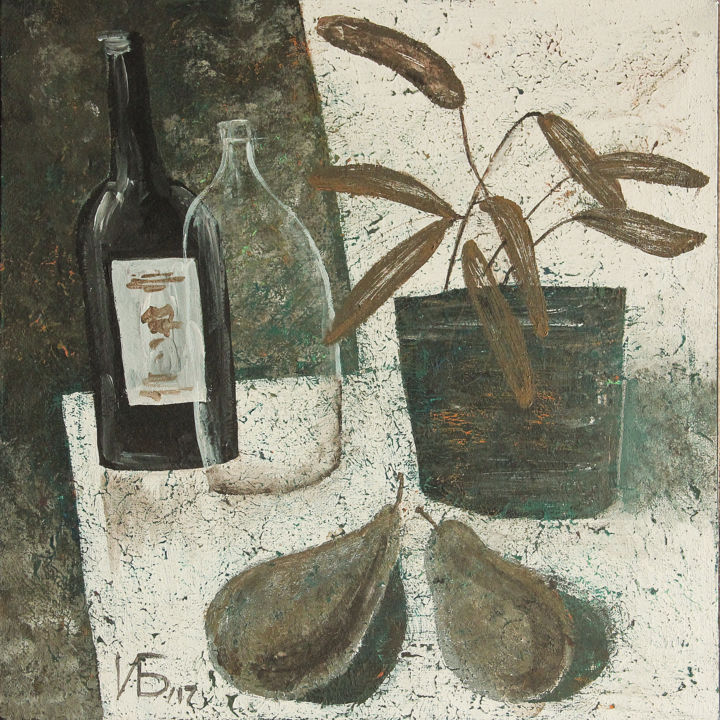 Painting titled "Still life # 1" by Gold Picture, Original Artwork, Acrylic