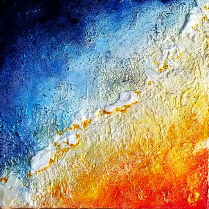 Peinture intitulée "«Они сошлись. Волна…" par Goldzboro, Œuvre d'art originale, Huile Monté sur Châssis en bois