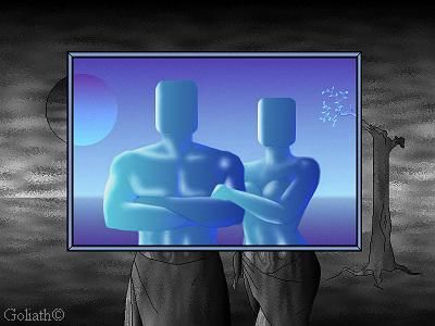 Digitale Kunst mit dem Titel "Adam & Eve" von Goliath, Original-Kunstwerk