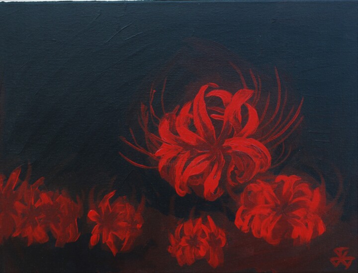 Картина под названием "цветок смерти" - Gomer, Подлинное произведение искусства, Акрил