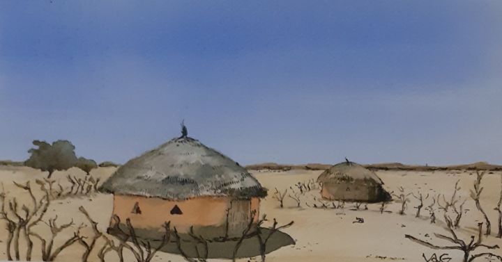 "Sahel" başlıklı Tablo Gomez Véronique tarafından, Orijinal sanat, Suluboya
