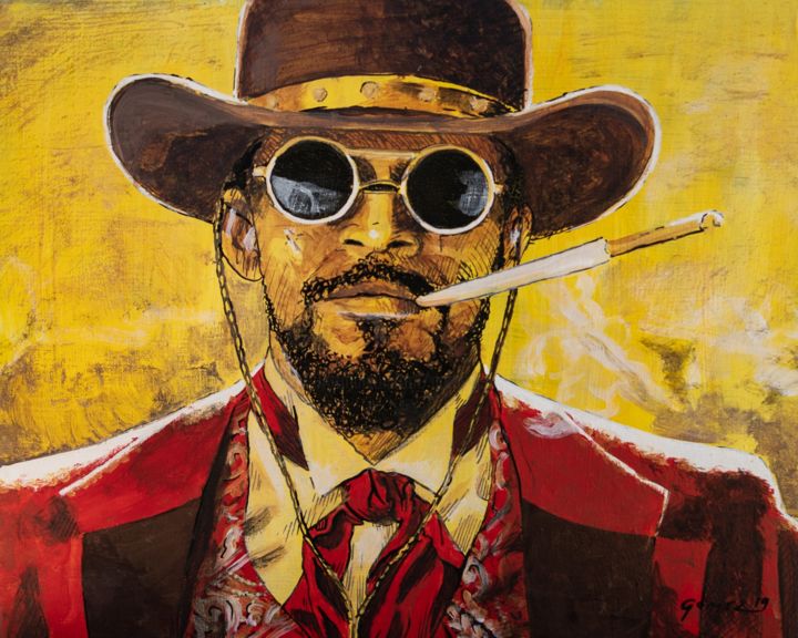 Painting titled "Django" by Jérôme Gomez, Original Artwork, Acrylic