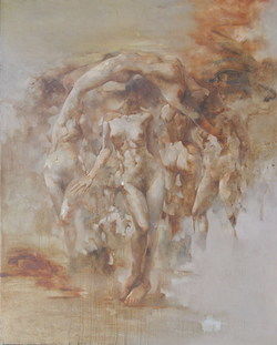 Painting titled "FESTIVAL FOR GOD" by Gong Wei (Gongwei), Original Artwork