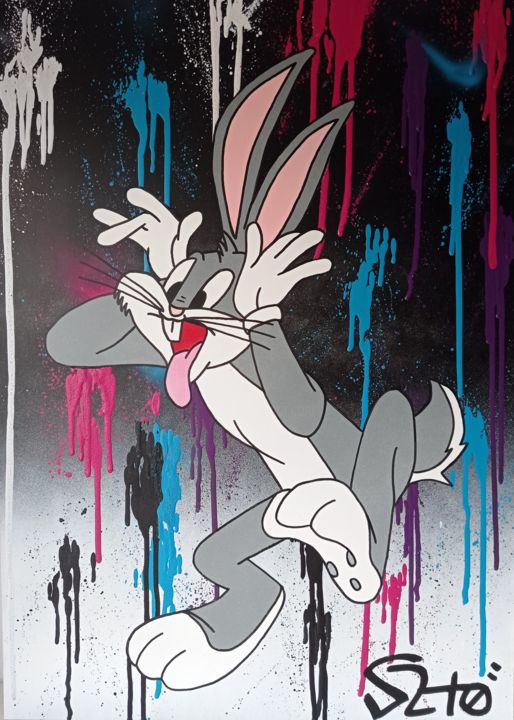 Pintura titulada "Bugs Bunny Been Bugs" por Gonzalo Joel Flor, Obra de arte original, Pintura al aerosol