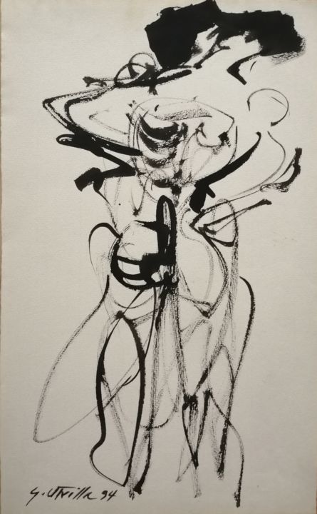Pintura titulada "Pareja 2" por Gonzalo Utrilla, Obra de arte original, Tinta