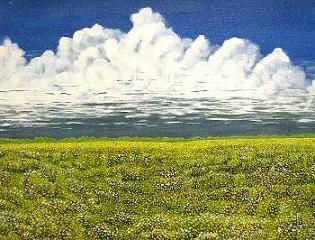 Painting titled "Wild Flower Acres" by Gourdhead, Original Artwork