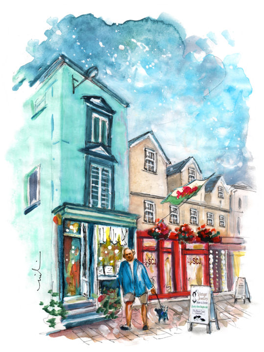 Painting titled "Caernarfon 06" by Miki De Goodaboom, Original Artwork, Watercolor