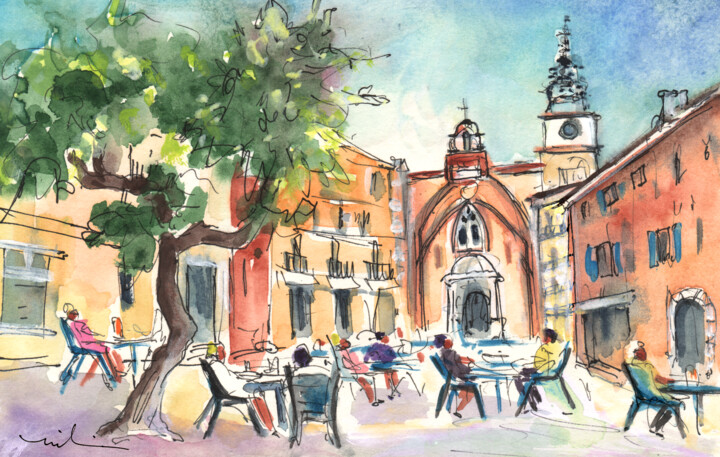 Painting titled "Perpignan 03" by Miki De Goodaboom, Original Artwork, Watercolor