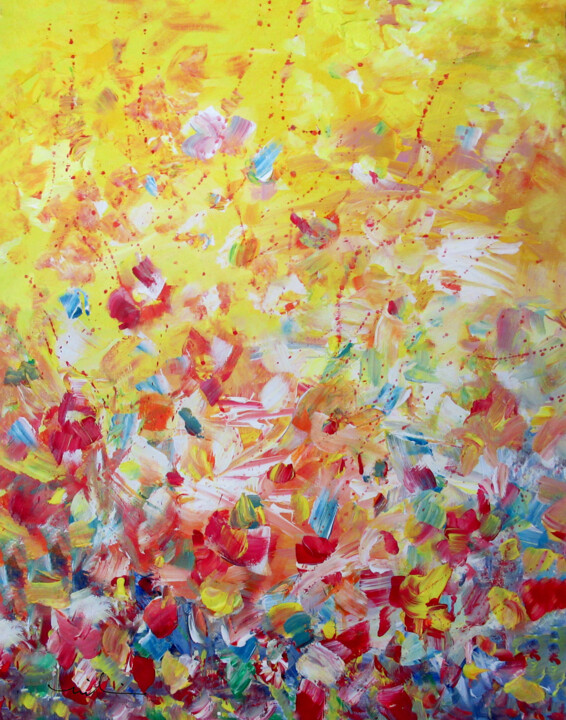 Painting titled "Spring Is In The Ai…" by Miki De Goodaboom, Original Artwork, Acrylic