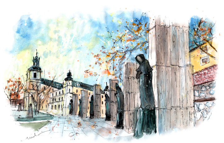 「Krakow Beautiful Co…」というタイトルの絵画 Miki De Goodaboomによって, オリジナルのアートワーク, 水彩画