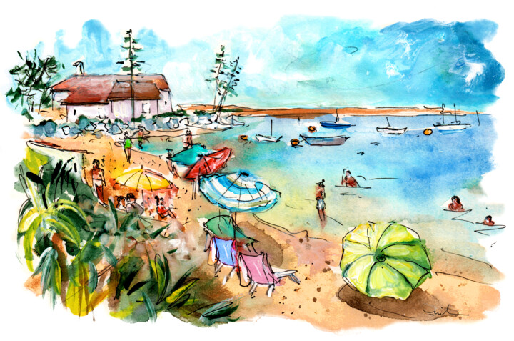 Schilderij getiteld "Farol island 08" door Miki De Goodaboom, Origineel Kunstwerk, Aquarel