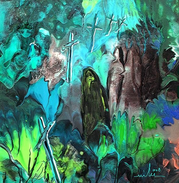 First Crosses - Painting ©2008 by Miki de Goodaboom -
Surrealism, fantasy aquarelle watercolour ink trees figures Miki acrylic monotype nudes eroticism acrylics acrylic bigbang creation painting nature flowers