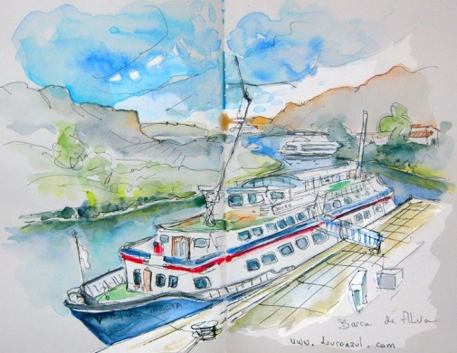 绘画 标题为“Ferry in Barca de A…” 由Miki De Goodaboom, 原创艺术品, 油