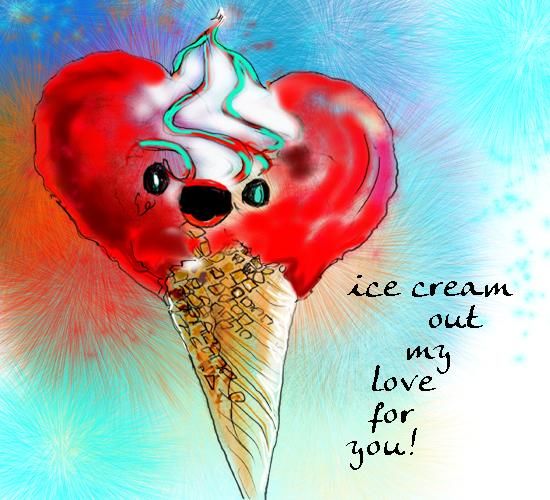 Painting titled "Ice scream out my l…" by Miki De Goodaboom, Original Artwork, Oil