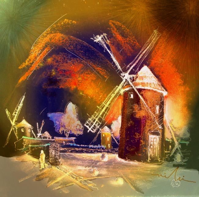 제목이 "The Windmills del Q…"인 미술작품 Miki De Goodaboom로, 원작, 기름