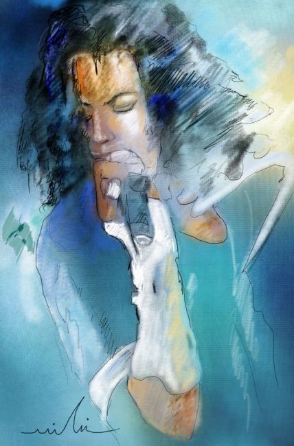 Painting titled "Michael Jackson 04" by Miki De Goodaboom, Original Artwork, Oil