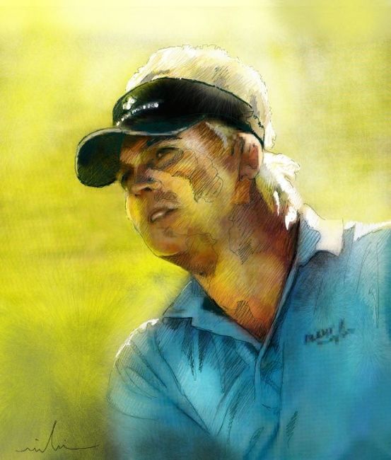 Painting titled "Golf in Madrid 06" by Miki De Goodaboom, Original Artwork, Oil