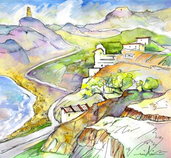 Painting titled "Cabo de Gata-Nijar…" by Miki De Goodaboom, Original Artwork, Oil