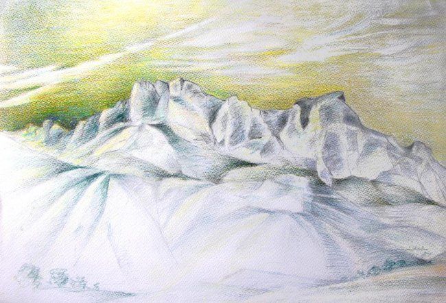 绘画 标题为“Mountain by Benidorm” 由Miki De Goodaboom, 原创艺术品, 油