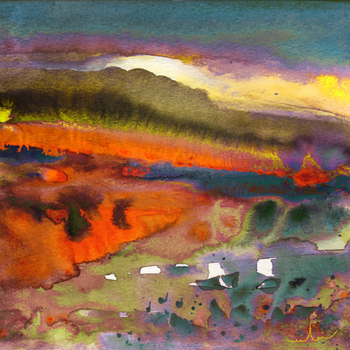 「Sunset 29」というタイトルの絵画 Miki De Goodaboomによって, オリジナルのアートワーク, 水彩画