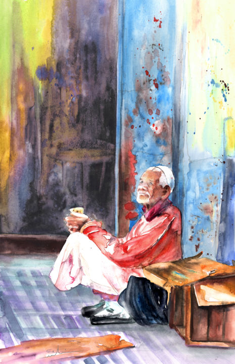 Pintura titulada "Old and Lonely in M…" por Miki De Goodaboom, Obra de arte original, Oleo