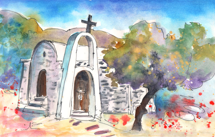 "Little Church in El…" başlıklı Tablo Miki De Goodaboom tarafından, Orijinal sanat, Suluboya