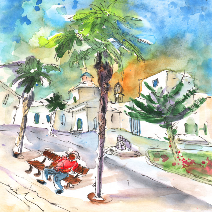 Malerei mit dem Titel "Arrecife 09" von Miki De Goodaboom, Original-Kunstwerk, Aquarell