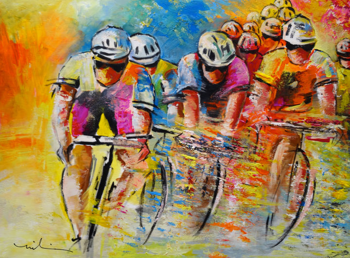 Картина под названием "Le Tour de France 0…" - Miki De Goodaboom, Подлинное произведение искусства, Масло